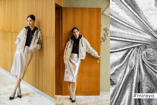 Folienstoff - crackle brushed - silber - Fibremood No. 36