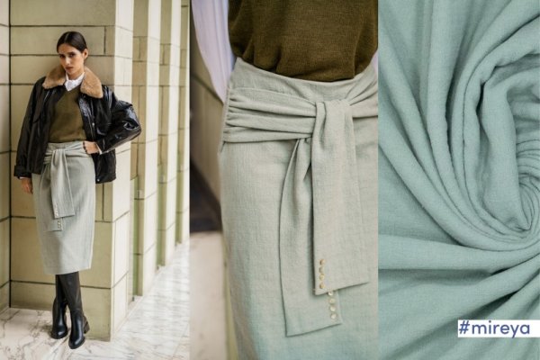 Baumwollcrepe - uni - mint - Fibremood No. 36