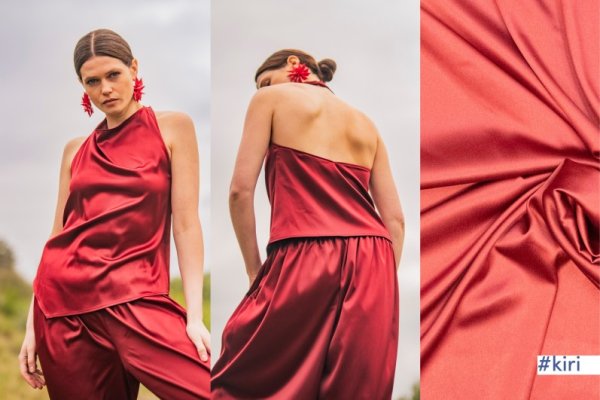 Satinstretch - uni - dark red - Fibremood No. 39