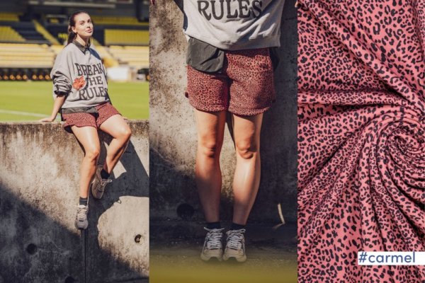 Sweat - recycled heavy jogging - Leopard - red - Fibremood Spezial No. 4