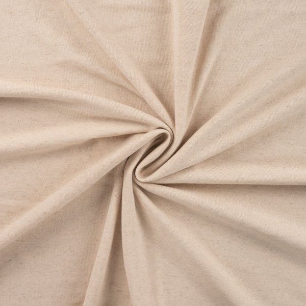 Leinenjersey - uni - hellbeige meliert