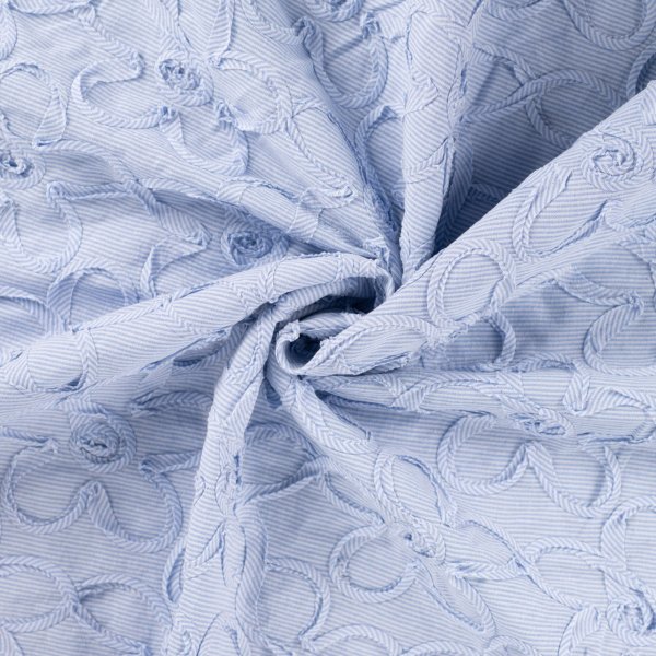 Baumwollgemisch Webware - Relief Mini Stripe - light blue