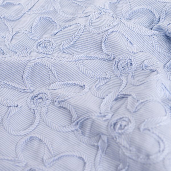Baumwollgemisch Webware - Relief Mini Stripe - light blue