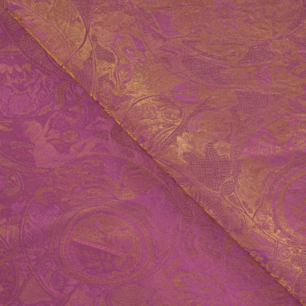 Silk Blended Jacquard - Elmira - altrosa/gold