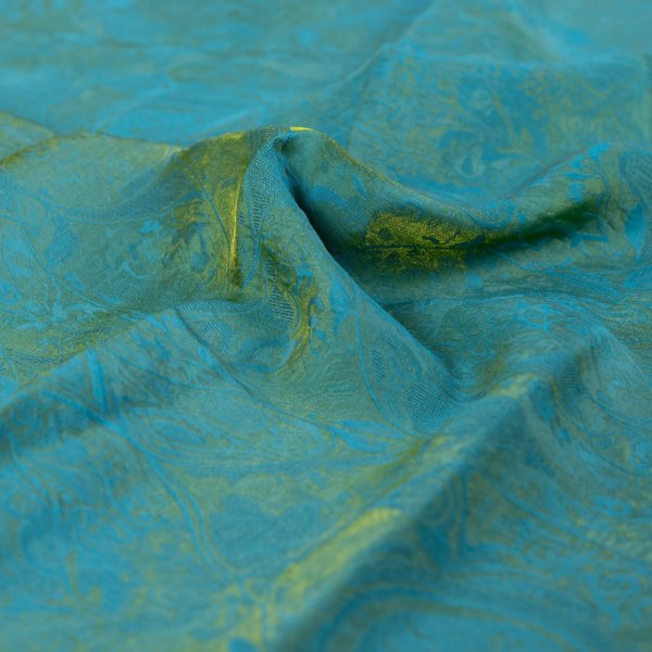 Silk Blended Jacquard - Elmira - türkis/gold