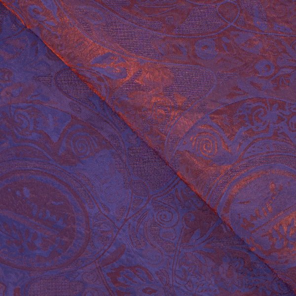Silk Blended Jacquard - Elmira - purple/bronze