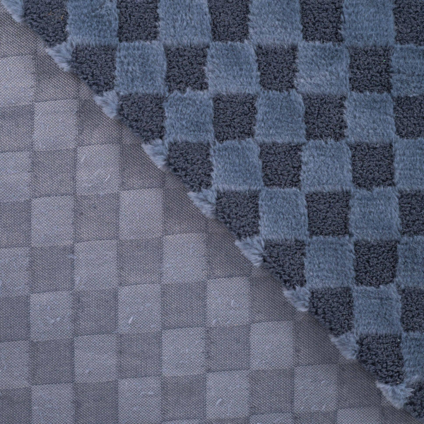 RESTSTÜCK 0,60m !!! - Fellimitat - Charlie Check - denim