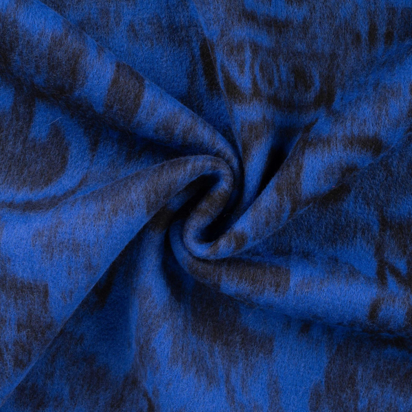 RESTSTÜCK 1,10m !!! - Mantelstoff - Wool brushed - Hida - royal/black