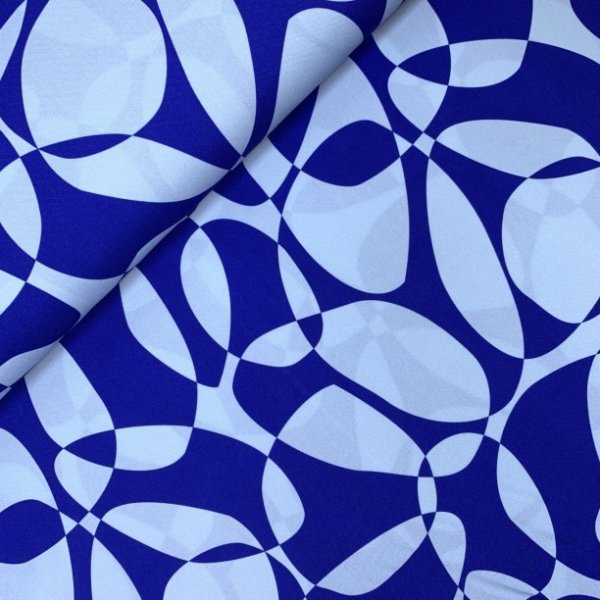 Viskose - Compass Circles - royal/hellblau