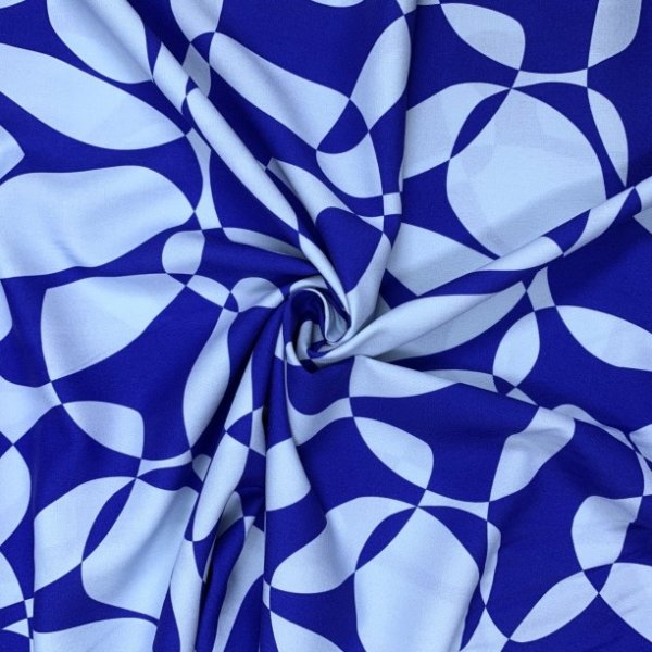 Viskose - Compass Circles - royal/hellblau