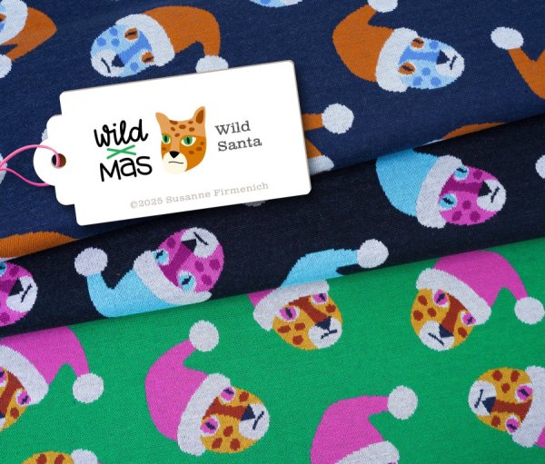 Bio Jacquard - Wild Santa - Col. 3 grün - Wild Xmas - Hamburger Liebe - Albstoffe