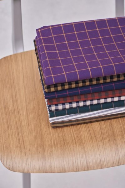 RESTSTÜCK 0,30m !!! - Bio Baumwoll Oxford - Grid - indigo night/fuchsia - Mind the Maker