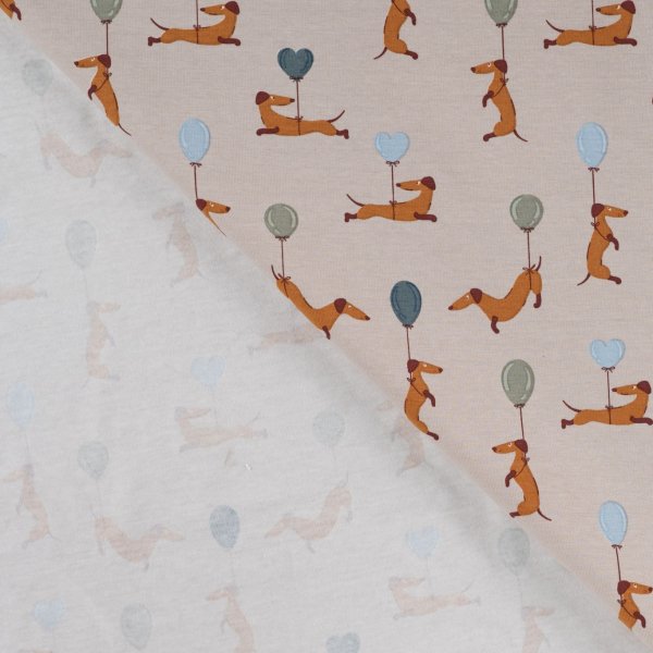 Jersey - Flying Wiener Dog - greige