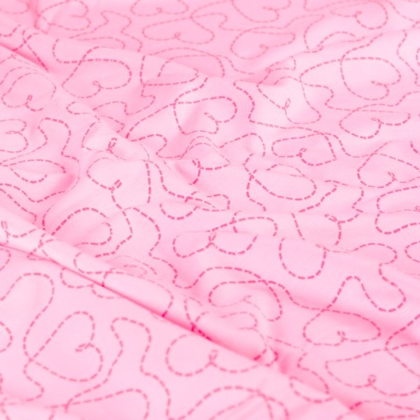 French Terry - Glitzer Heart - rosa/neon