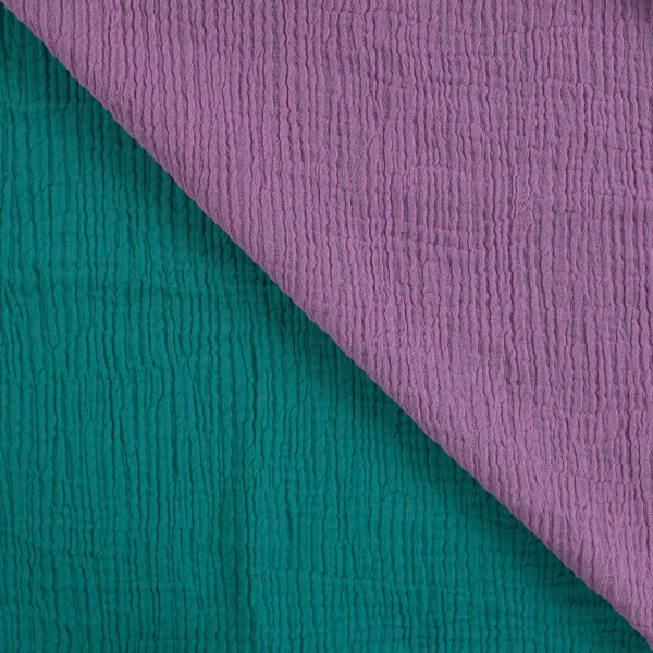 Doubleface Musselin - uni - lilac/bottle