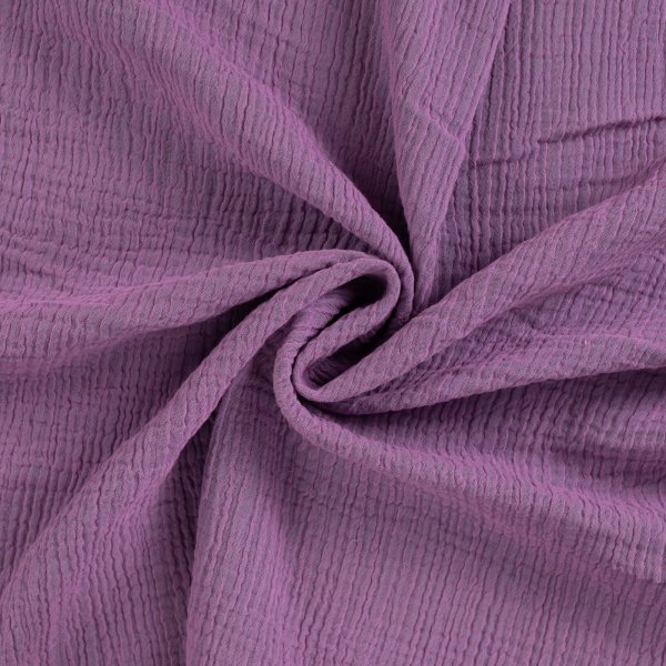 Doubleface Musselin - uni - lilac/bottle