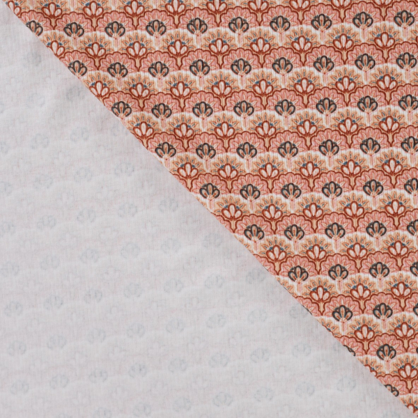 Rib Jersey - Vesta Flowers - sand/rose