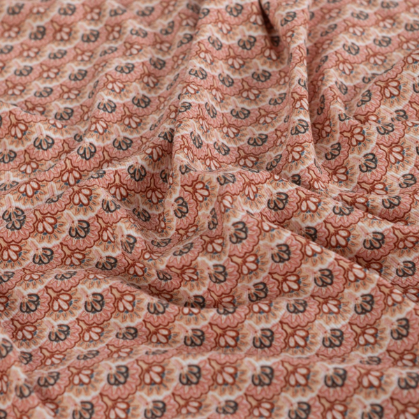 Rib Jersey - Vesta Flowers - sand/rose