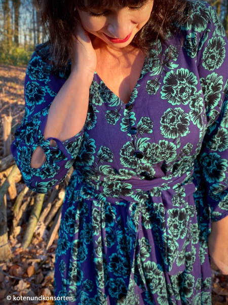 Viskose - Poenis - mint/lila - Opulence - Swafing by Cherry Picking