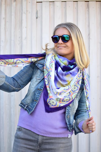 Viskose - Scarf Panel - Zazie - mint/lilac