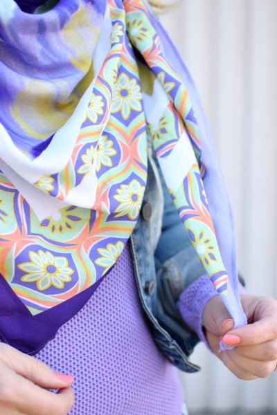 Viskose - Scarf Panel - Zazie - mint/lilac