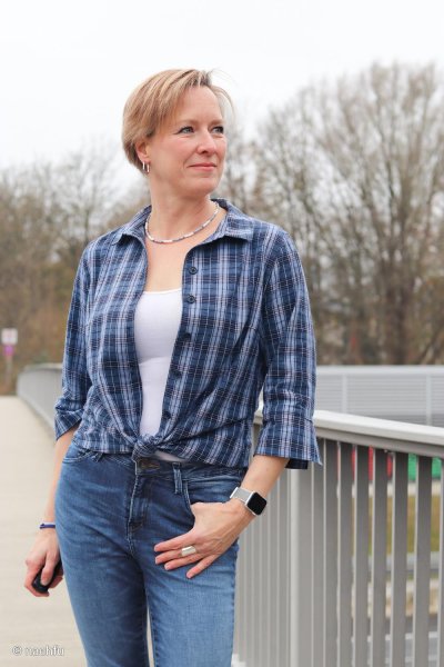 RESTSTÜCK 1,0m !!! - Baumwoll Flanell - Maverick - hellblau/jeansblau - Swafing
