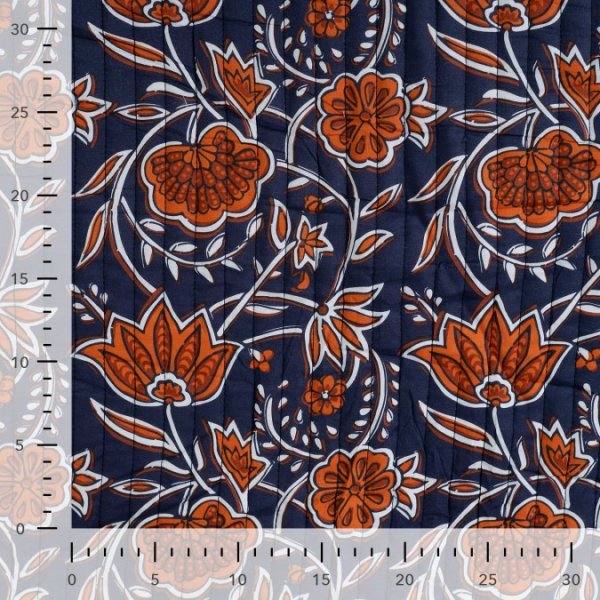 Doubleface Baumwoll Stepper - Eska - dark navy/rost
