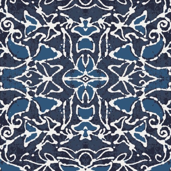 Baumwoll Voile - Haide Flowers - dark navy/ blue