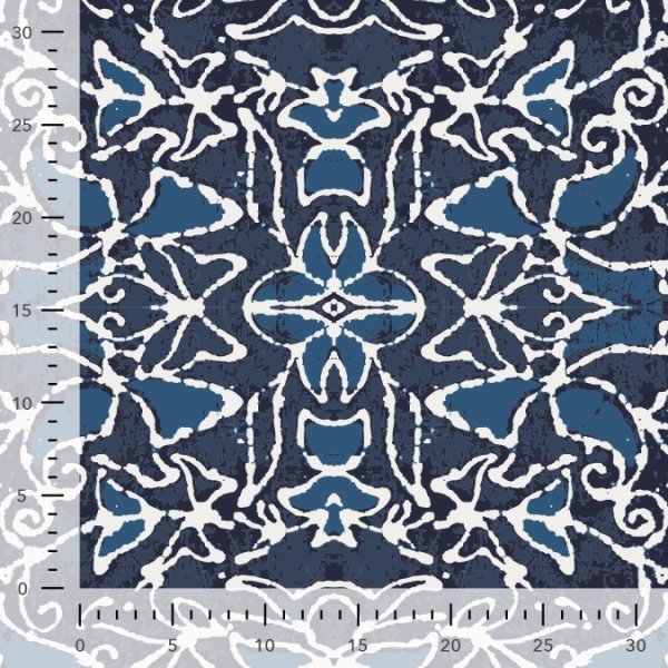 Baumwoll Voile - Haide Flowers - dark navy/ blue