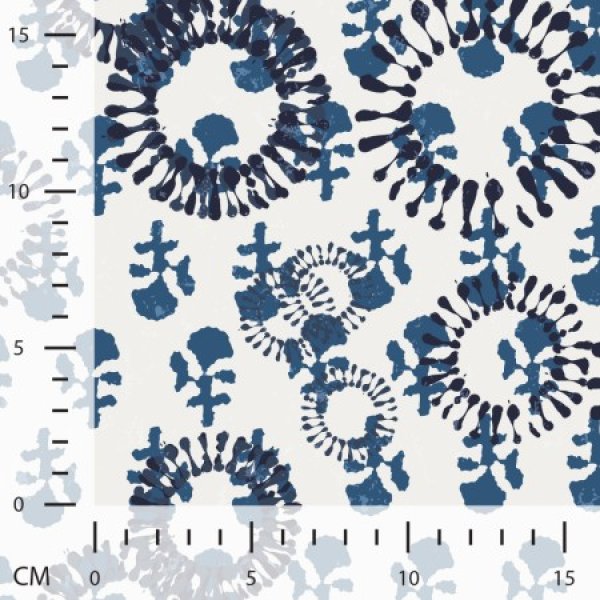 Baumwoll Voile - Lauri - white/blue