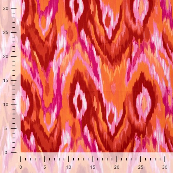 Viskosesatin - Chabela - matt - orange/rosa