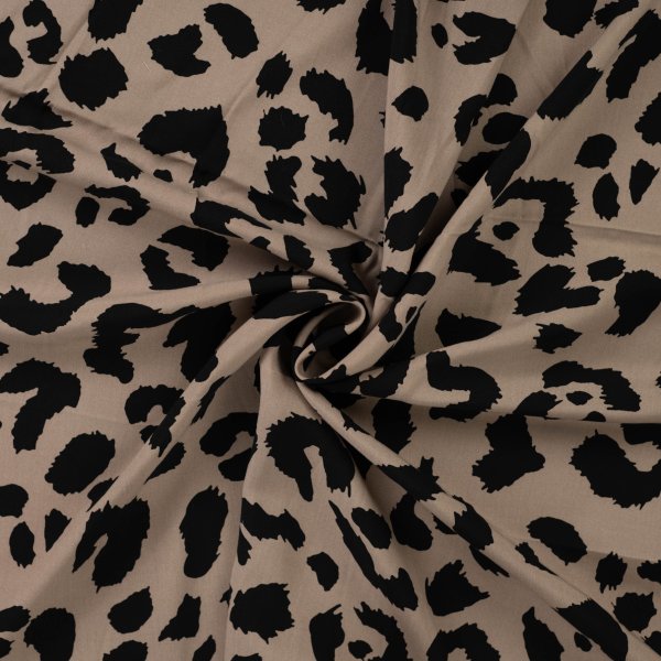 Viskose Popeline - Alvar Leo - taupe/schwarz