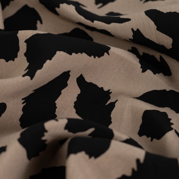 Viskose Popeline - Alvar Leo - taupe/schwarz