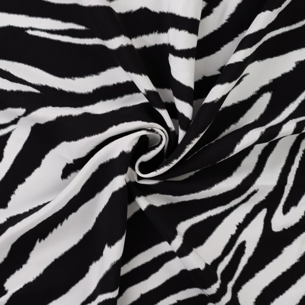 Viskose Popeline - Velora Zebra - black/white