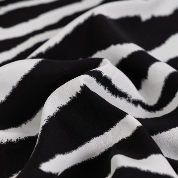 Viskose Popeline - Velora Zebra - black/white