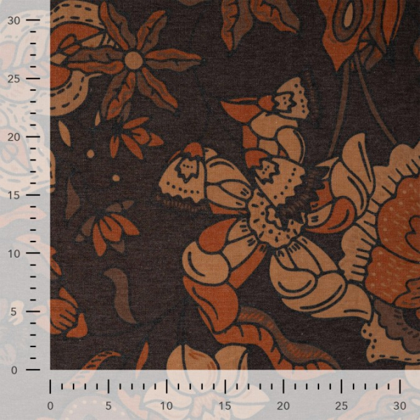 Viskose Feinstrickjersey - Gerdis Flower - brown