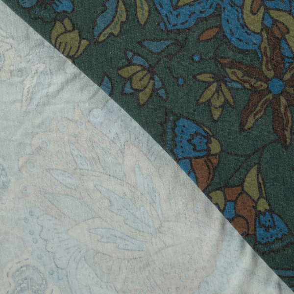 Viskose Feinstrickjersey - Gerdis Flower - petrol