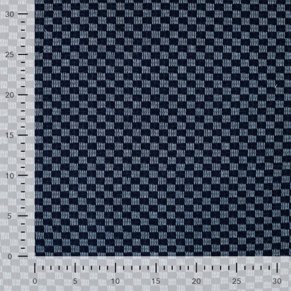 Jacquard Denim - Barry Check - dark blue
