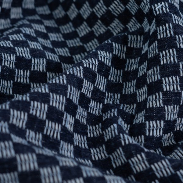 Jacquard Denim - Barry Check - dark blue