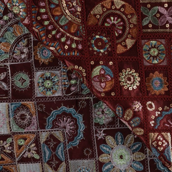 Jacken Patchwork Stoff - Priya - bordeaux