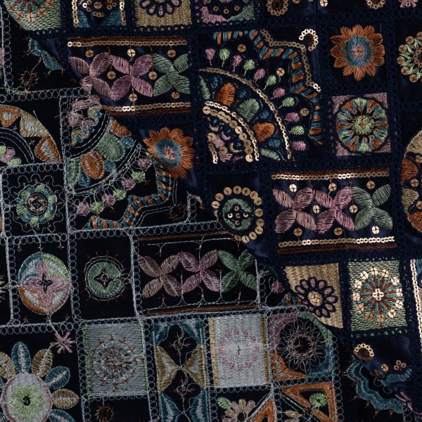 Jacken Patchwork Stoff - Priya - navy