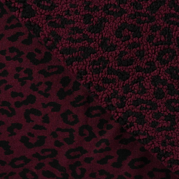 Teddy Plüsch - Mantelstoff - Luuk Leo - wine/black