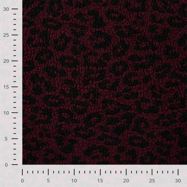 Teddy Plüsch - Mantelstoff - Luuk Leo - wine/black