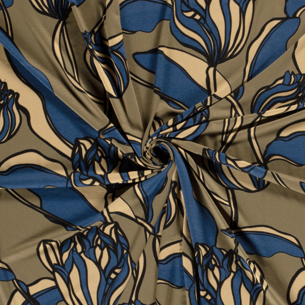 RESTSTÜCK 0,40m !!! - Viskosejersey - Valea Flower - khaki