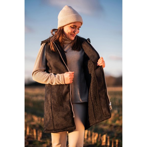 RESTSTÜCK 0,50m !!! - Doubleface - Wildlederimitat mit Teddyplüschabseite - braun