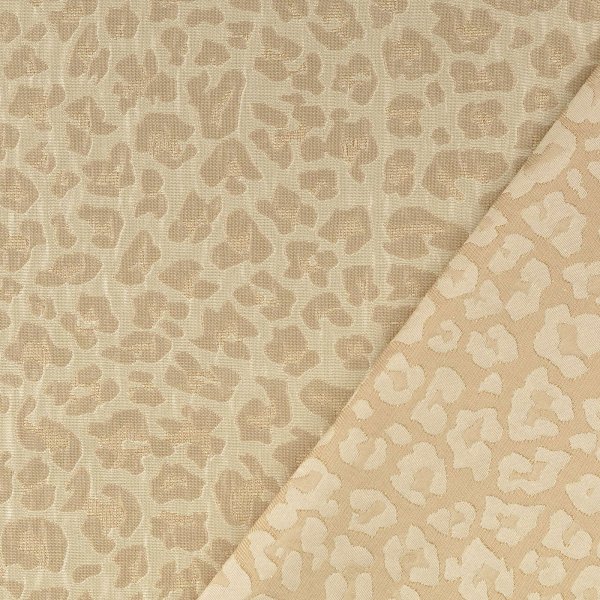Jackenstoff Jacquard mit Glitzer - Leo - sand