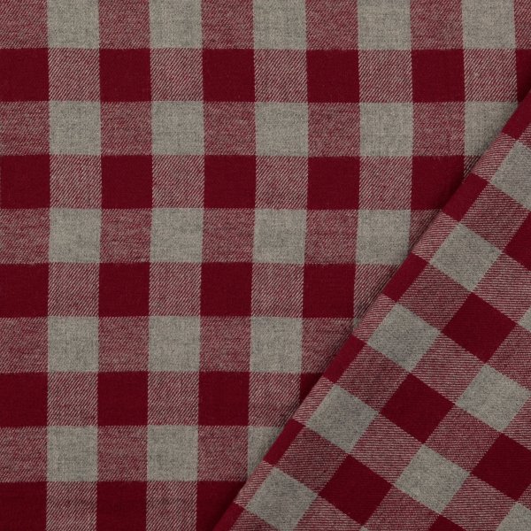 Baumwoll Flanell - Sveta - rot/grau