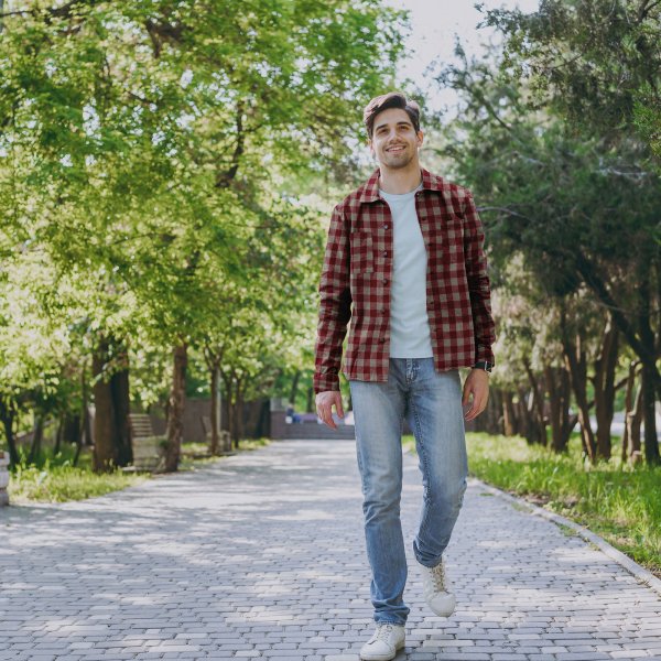 Baumwoll Flanell - Sveta - rot/grau