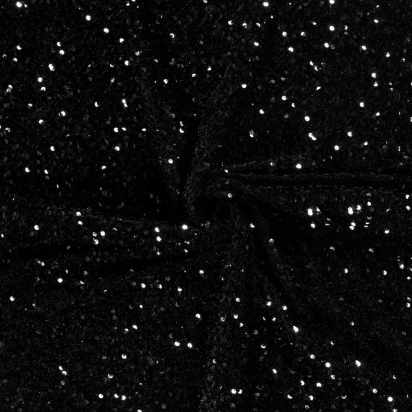 Paillettenstoff - schwarz
