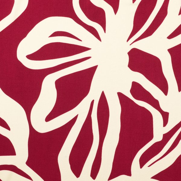 Viskose Popeline - Abstract Jungle - beere/creme